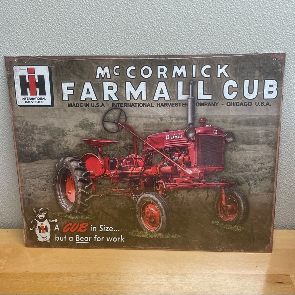 Farmall Cub Metal Sign. 12”x16.75” Vintage Tractor Decor. Made in USA.